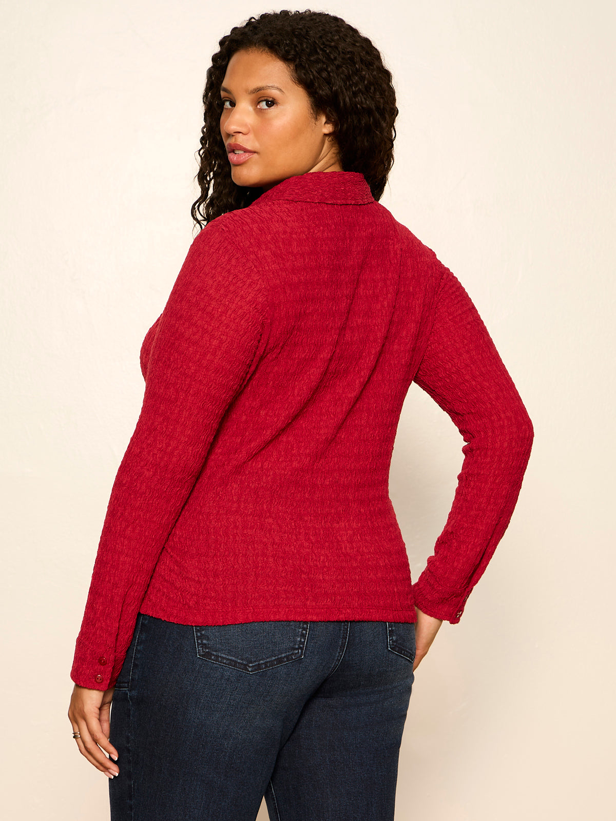 JUNO TEXTURED BUTTON FRONT RED BERRY | Sanctuary Clothing