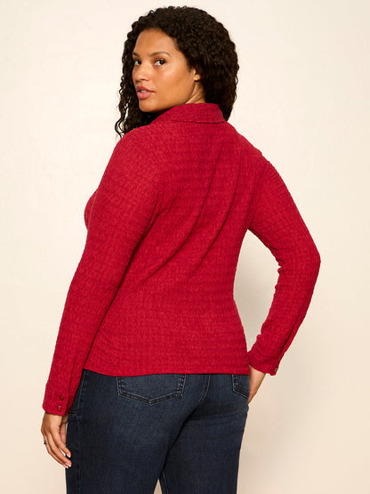JUNO TEXTURED BUTTON FRONT RED BERRY | Sanctuary Clothing