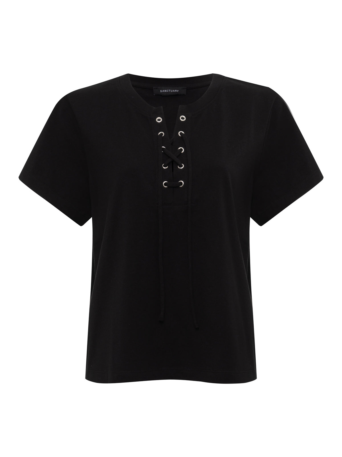 LACE UP TIMELESS TEE BLACK | Sanctuary Clothing