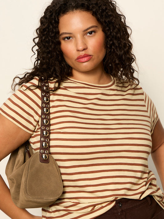 THE PERFECT TEE CHOCO BANANA STRIPE | Sanctuary Clothing
