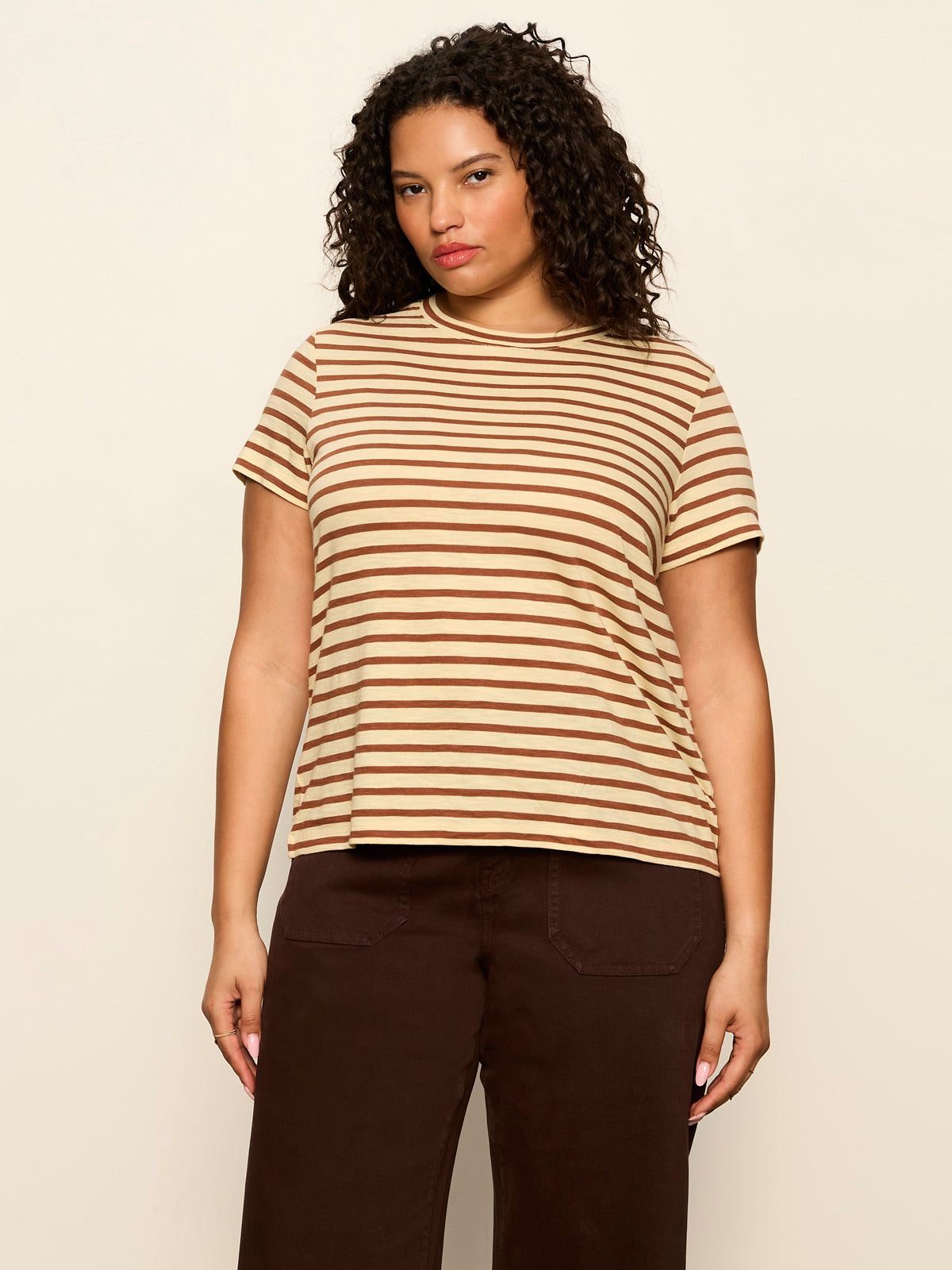 THE PERFECT TEE CHOCO BANANA STRIPE | Sanctuary Clothing