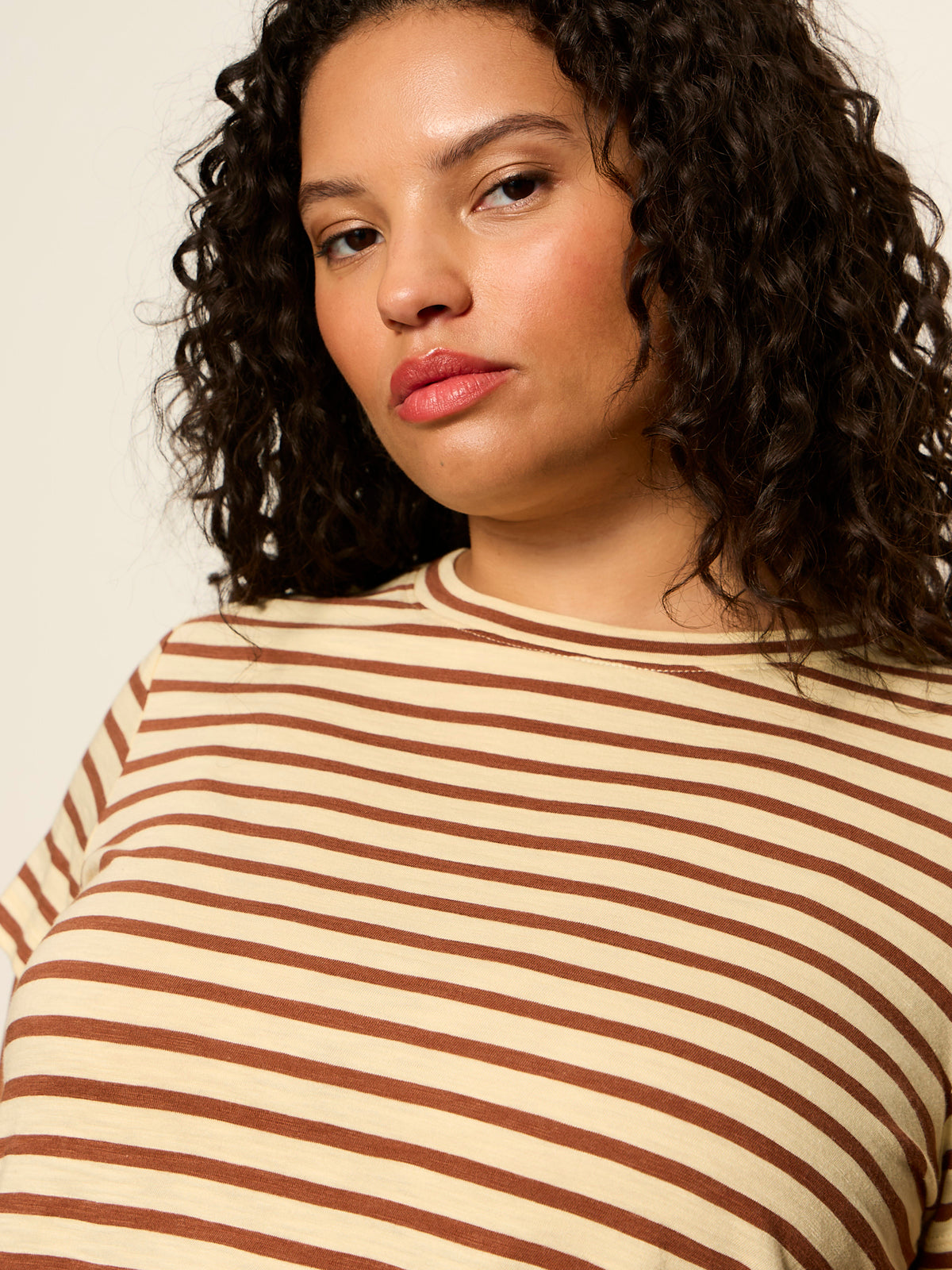 THE PERFECT TEE CHOCO BANANA STRIPE | Sanctuary Clothing