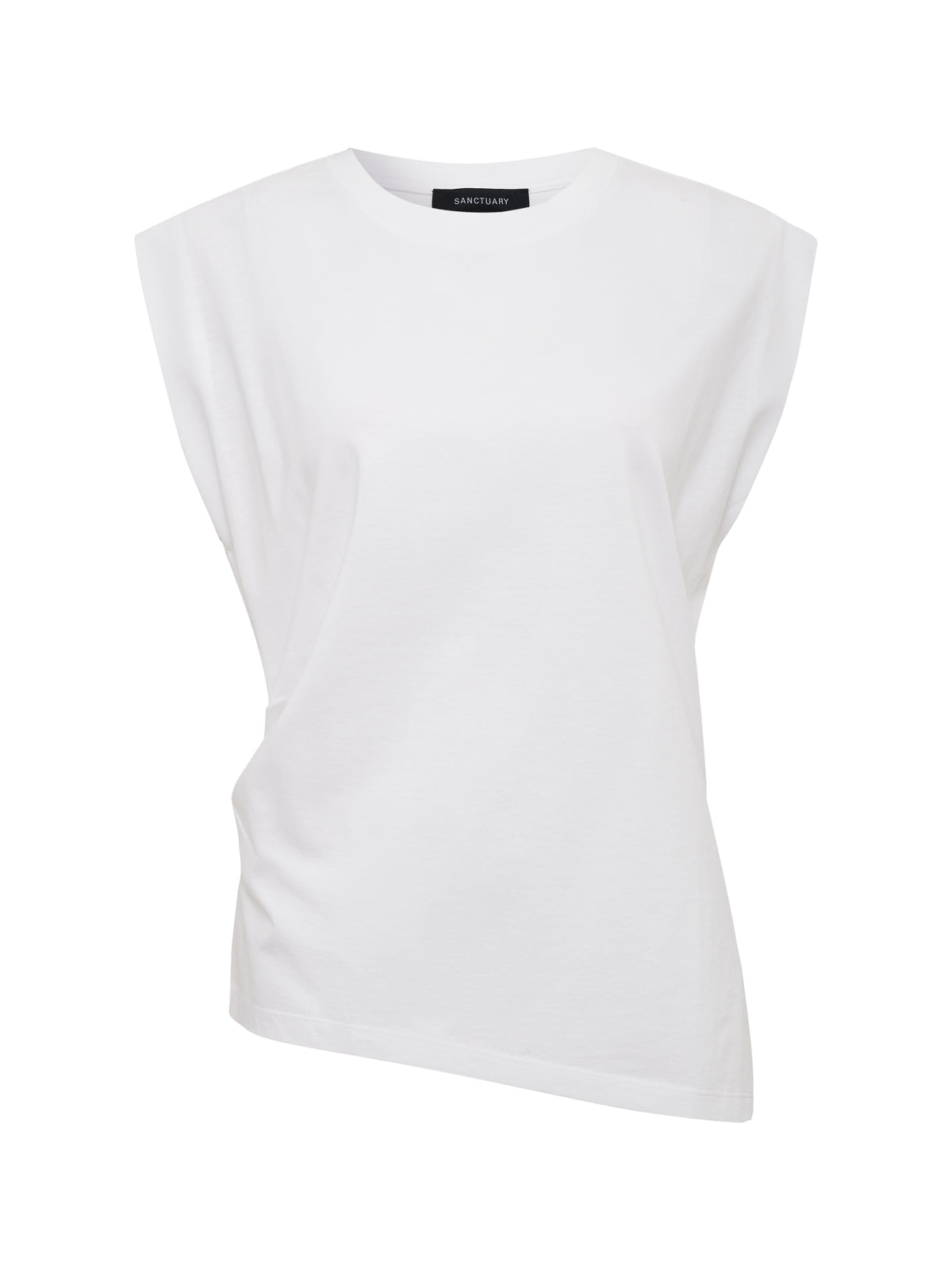PLEATED MUSCLE TEE WHITE | Sanctuary Clothing