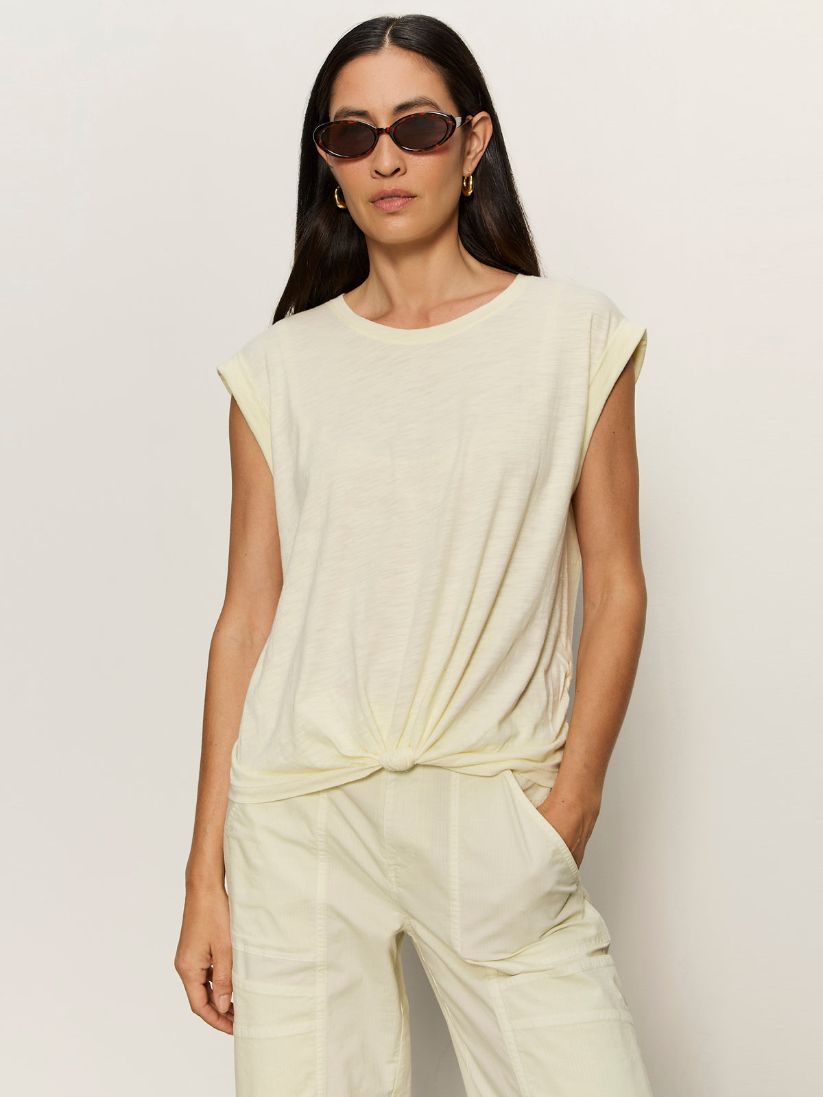 KNOTTED MUSCLE TEE LEMON DROP | Sanctuary Clothing