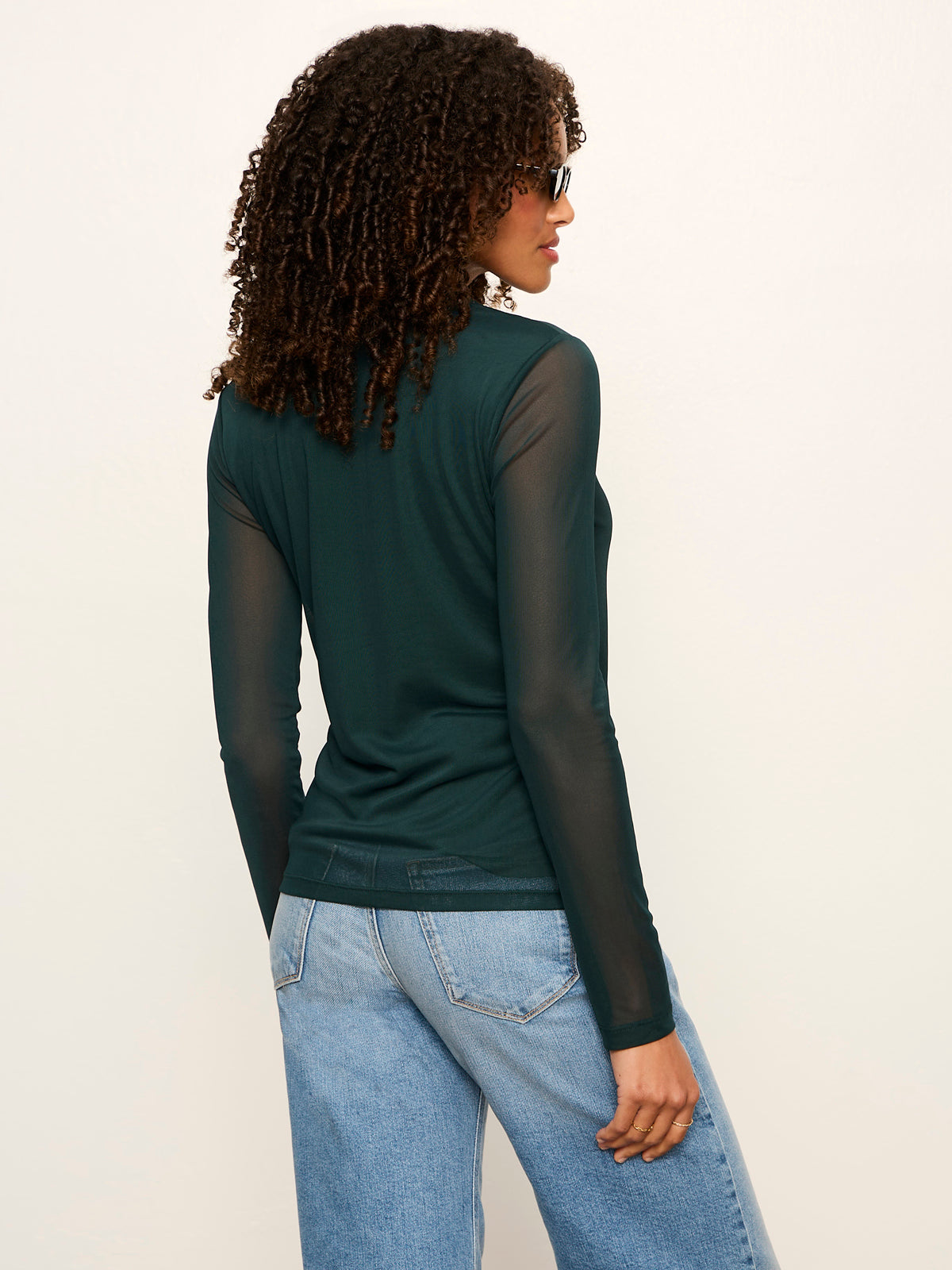 Mesh Long Sleeve Cardigan Forest | Sanctuary Clothing