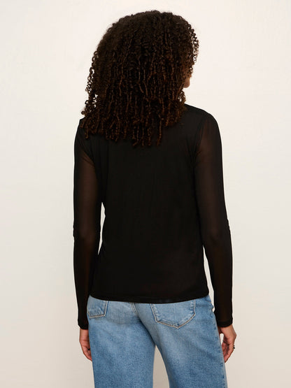 Mesh Long Sleeve Cardigan Black | Sanctuary Clothing