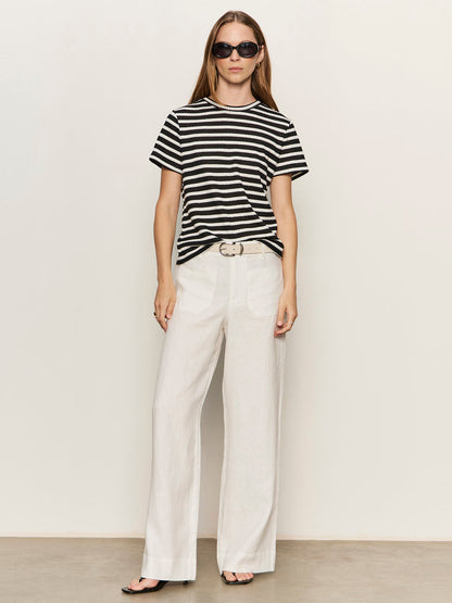 Perfect Textured Tee Black/Chalk Stripe | Sanctuary Clothing