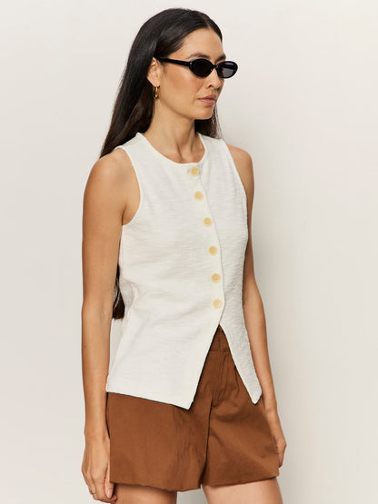 NOTHING EXTRA KNIT VEST CHALK | Sanctuary Clothing