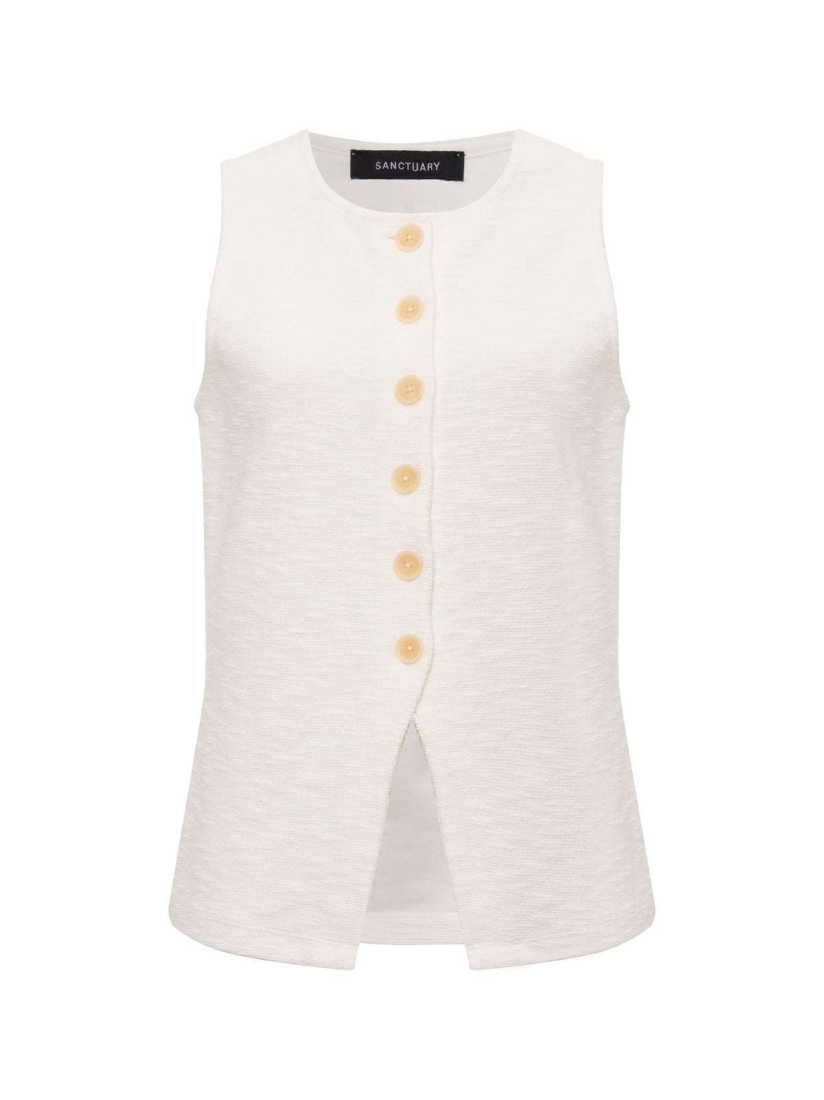 NOTHING EXTRA KNIT VEST CHALK | Sanctuary Clothing