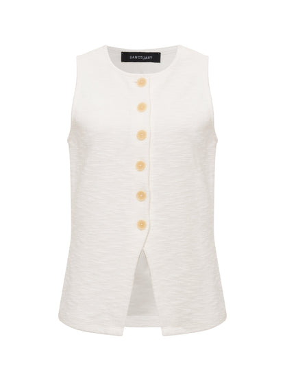 NOTHING EXTRA KNIT VEST CHALK | Sanctuary Clothing