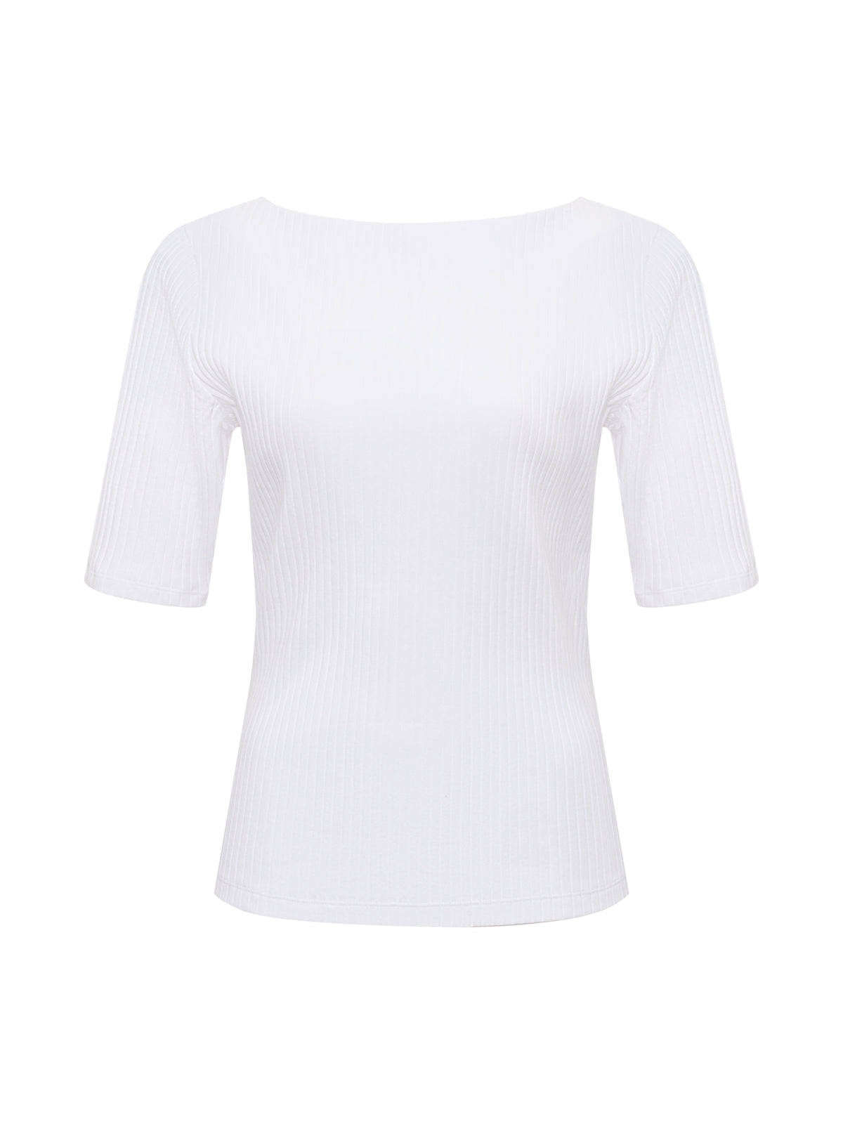 BOATNECK RIBBED TOP WHITE | Sanctuary Clothing
