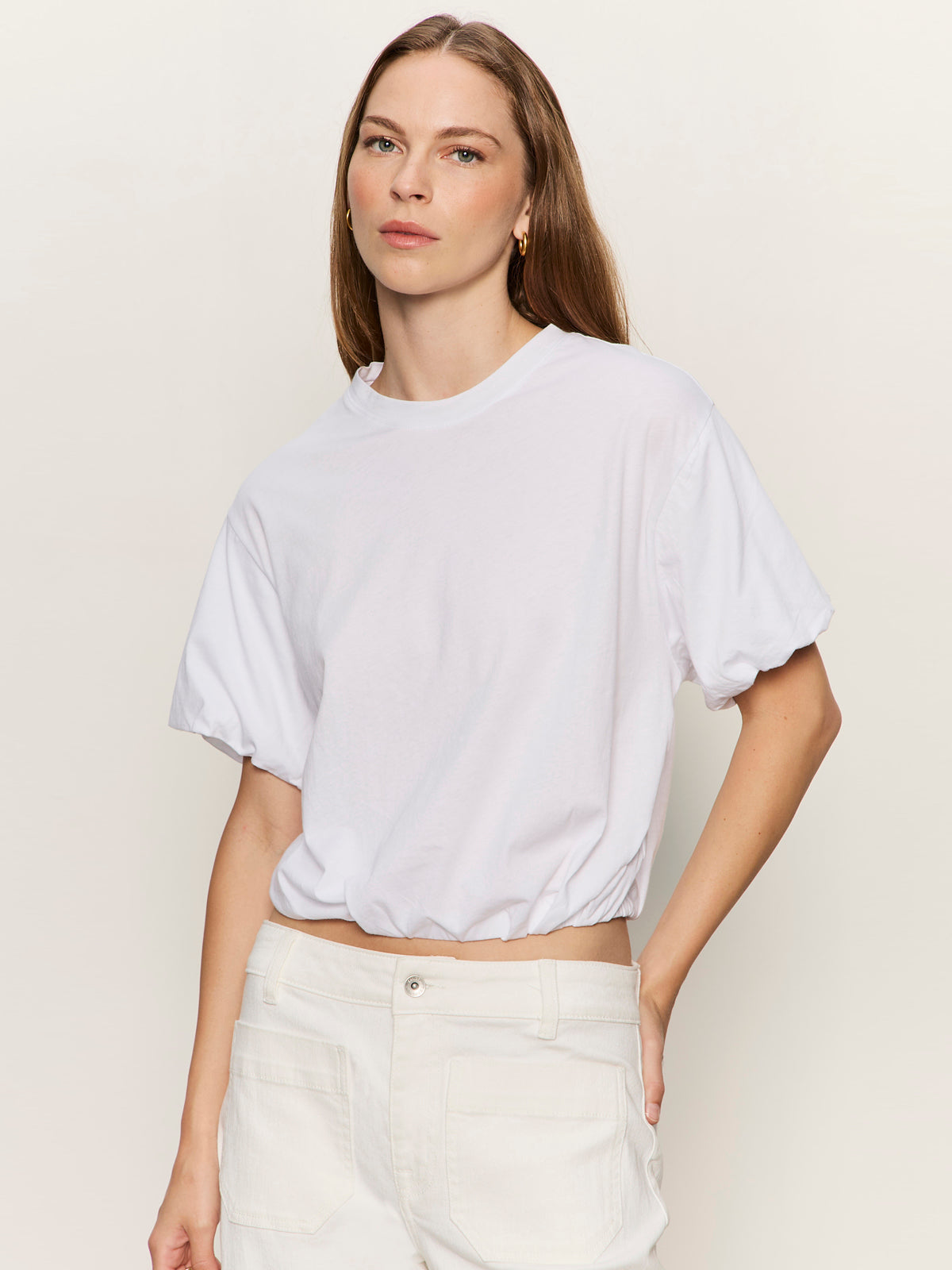 PLEAT BUBBLE TEE WHITE | Sanctuary Clothing