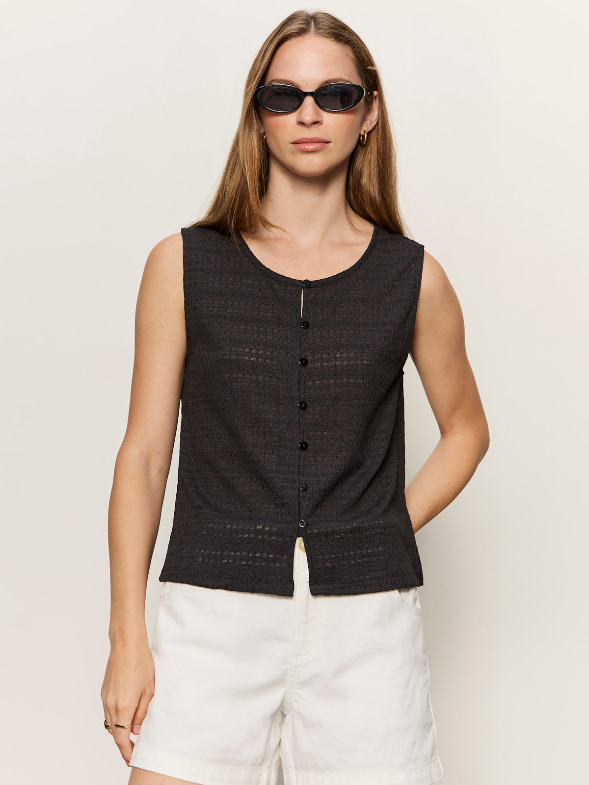 TEXTURED VACATION SHELL BLACK | Sanctuary Clothing