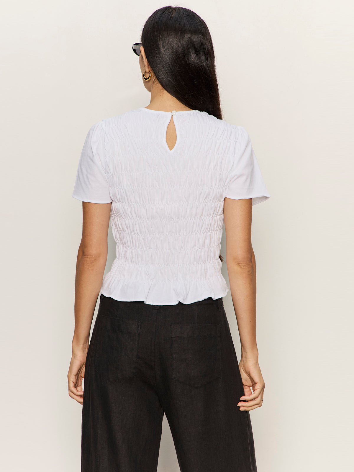 BETTER TOGETHER SMOCKED TOP WHITE | Sanctuary Clothing