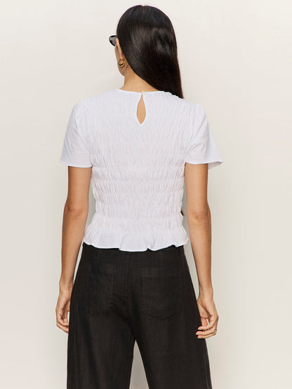 BETTER TOGETHER SMOCKED TOP WHITE | Sanctuary Clothing