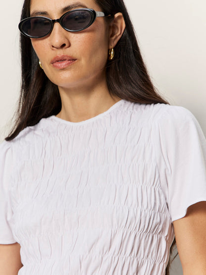 BETTER TOGETHER SMOCKED TOP WHITE | Sanctuary Clothing