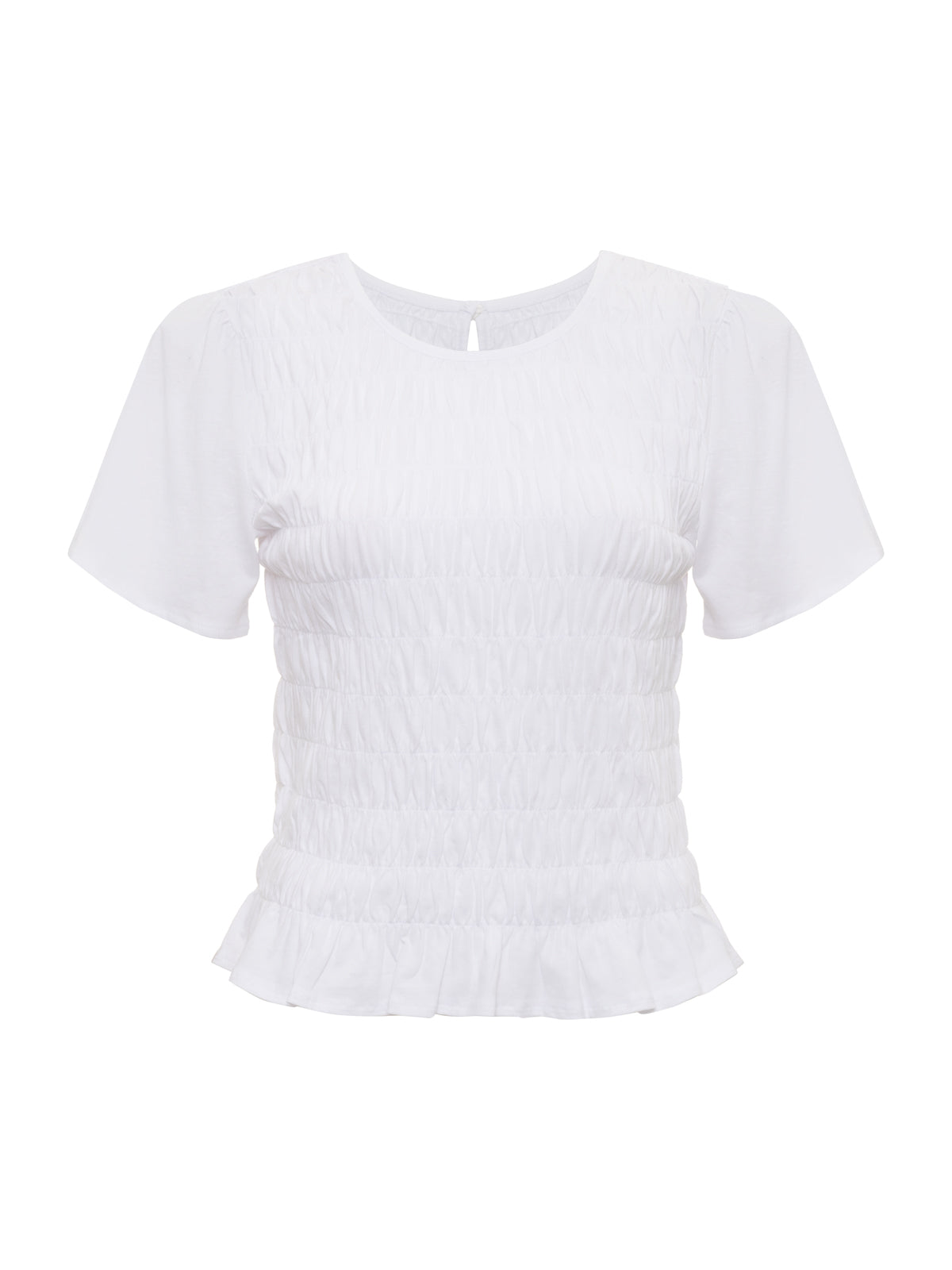 BETTER TOGETHER SMOCKED TOP WHITE | Sanctuary Clothing