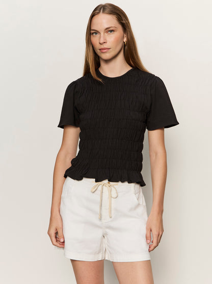 BETTER TOGETHER SMOCKED TOP BLACK | Sanctuary Clothing