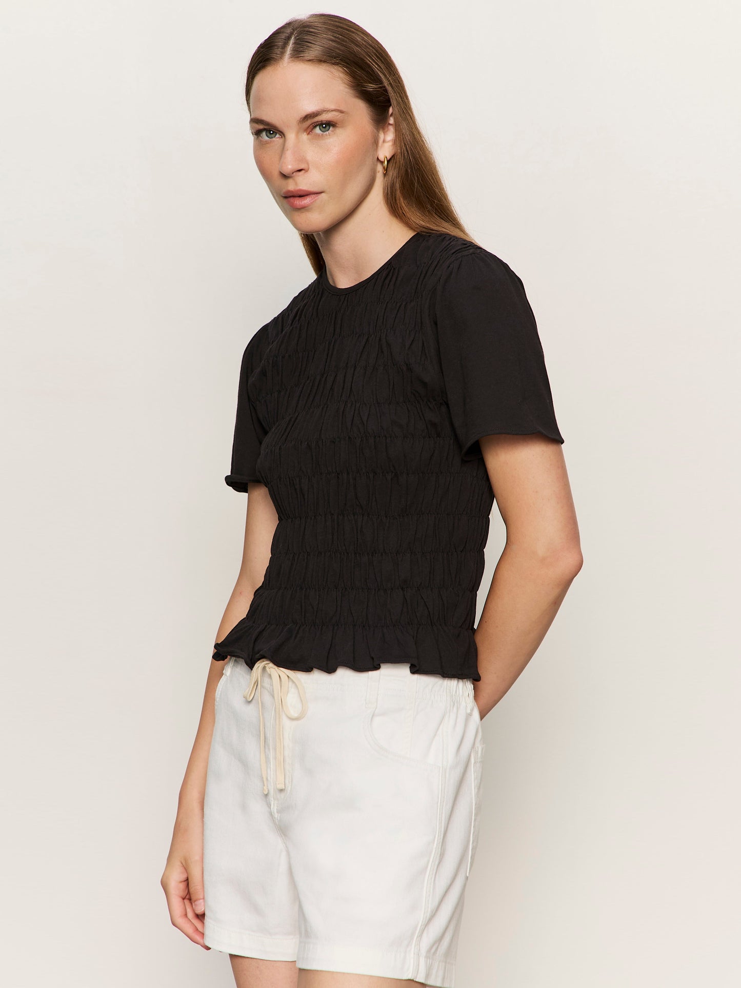 BETTER TOGETHER SMOCKED TOP BLACK | Sanctuary Clothing