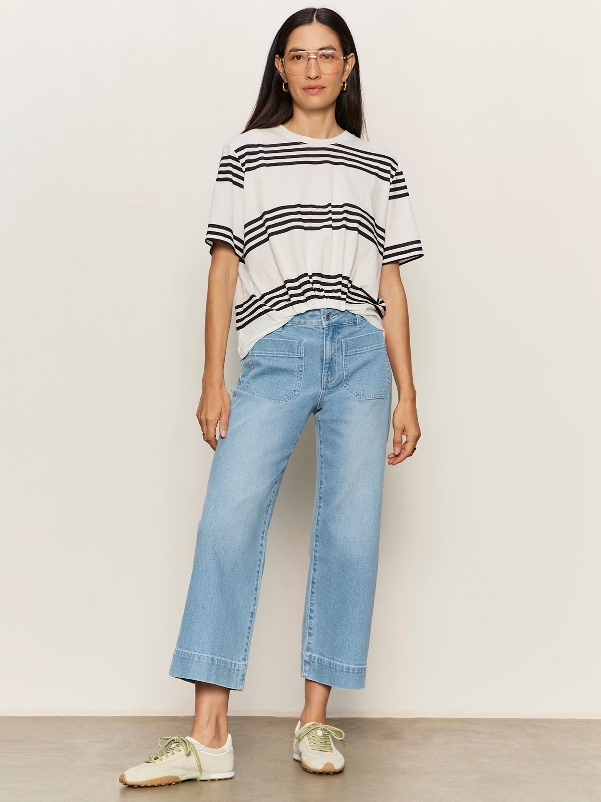TUCK IT UNDER TEE CHALK / BLACK STRIPE | Sanctuary Clothing