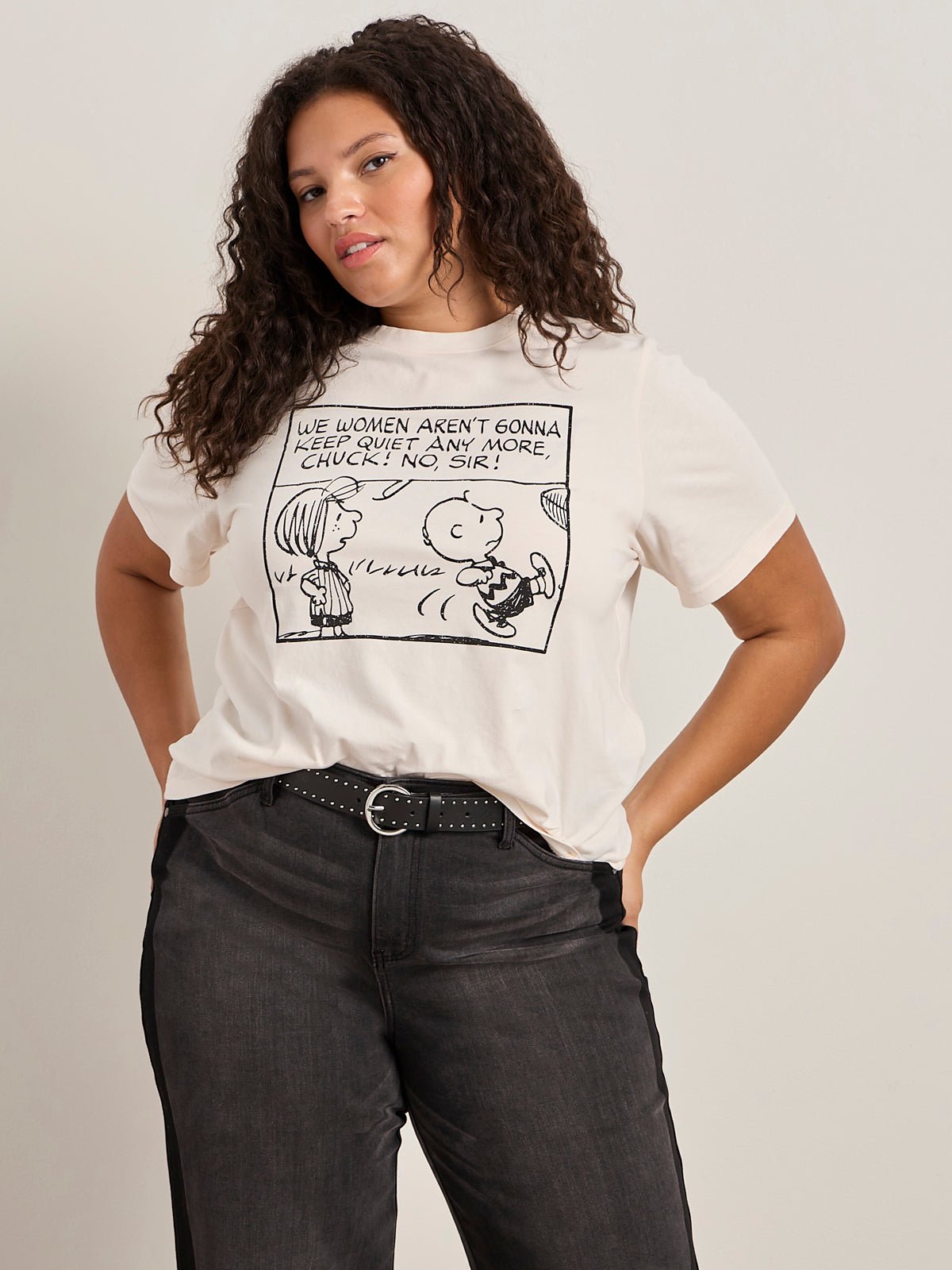 AREN'T GONNA KEEP QUIET TEE PINK MILK | Sanctuary Clothing
