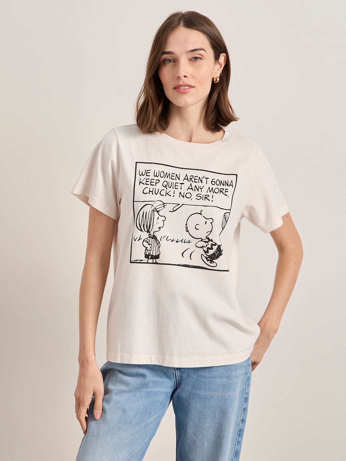 AREN'T GONNA KEEP QUIET TEE PINK MILK | Sanctuary Clothing