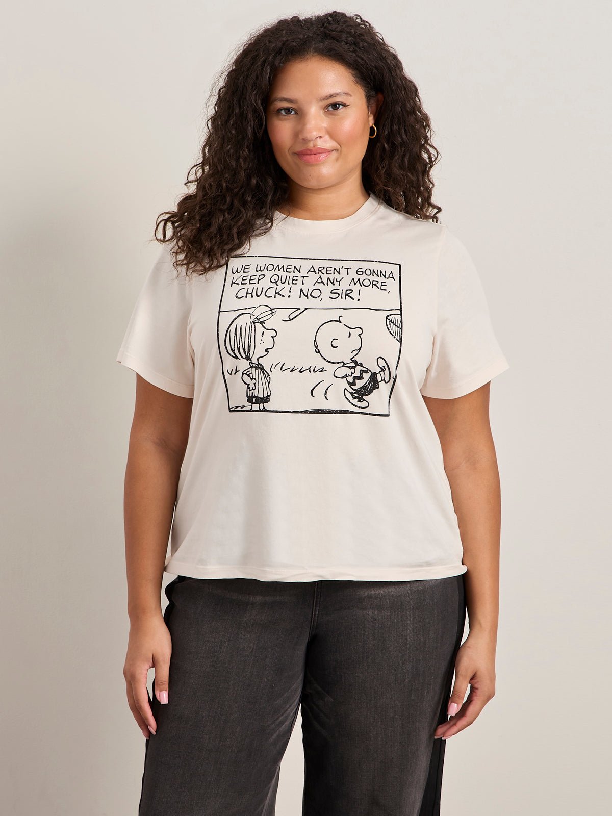 AREN'T GONNA KEEP QUIET TEE PINK MILK | Sanctuary Clothing