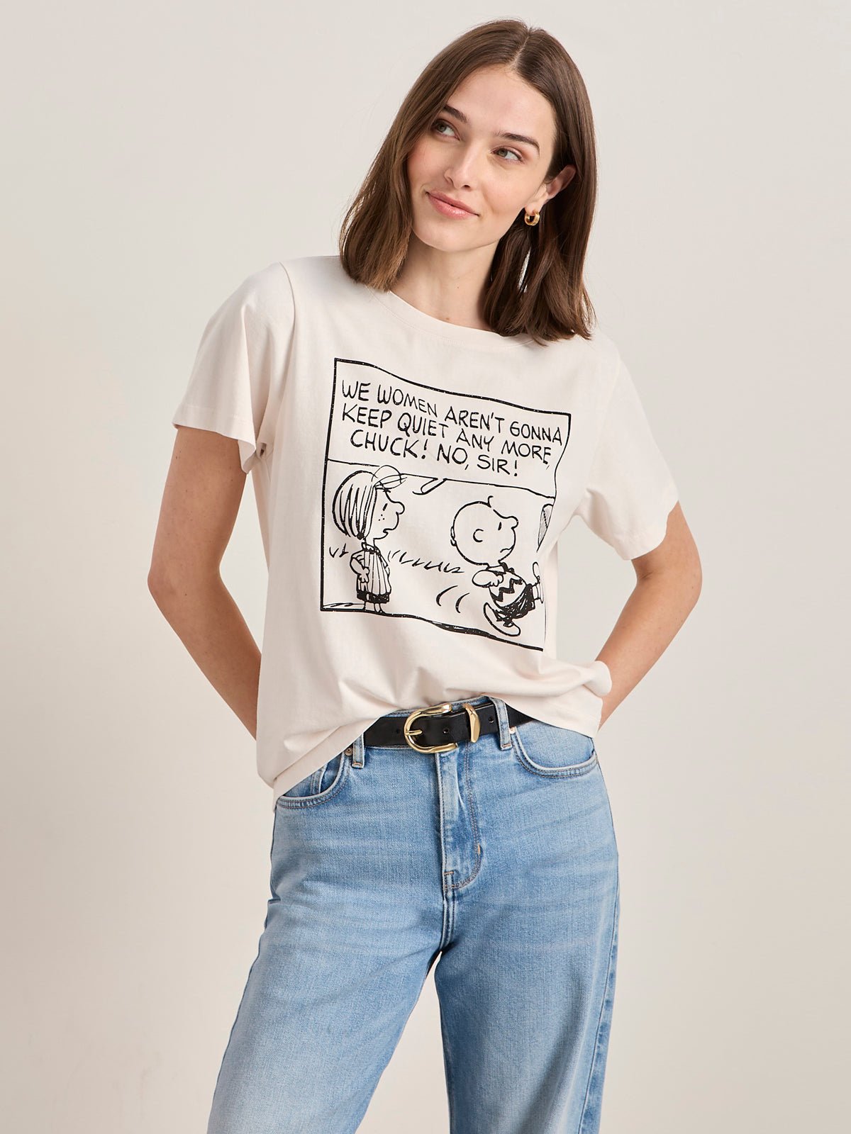 AREN'T GONNA KEEP QUIET TEE PINK MILK | Sanctuary Clothing