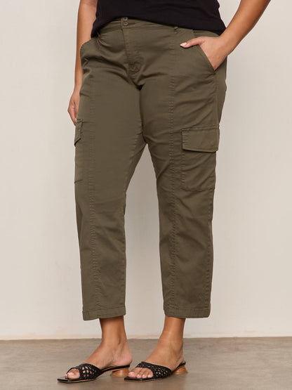 Rebel Straight Crop Pant Fatigue Extended Sizing | Sanctuary Clothing