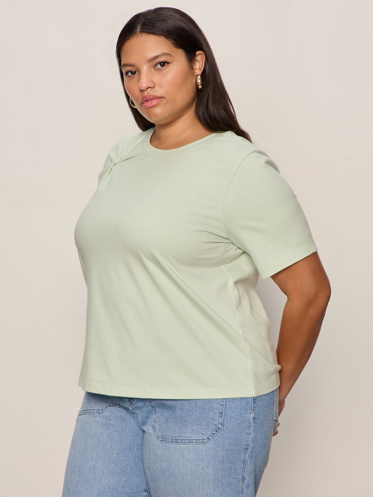 Soft Twist Tee Detox Green Extended Sizing | Sanctuary Clothing