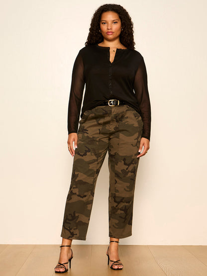 Mesh Long Sleeve Cardigan Black Extended Sizing | Sanctuary Clothing