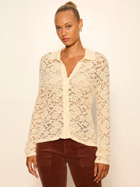 Dreamer Lace Shirt Bone | Sanctuary Clothing