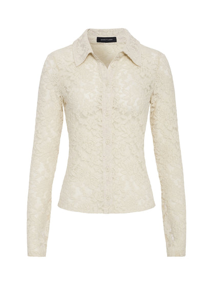 Dreamer Lace Shirt Bone | Sanctuary Clothing