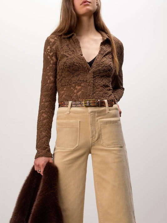 Dreamer Lace Shirt Cocoa Powder | Sanctuary Clothing