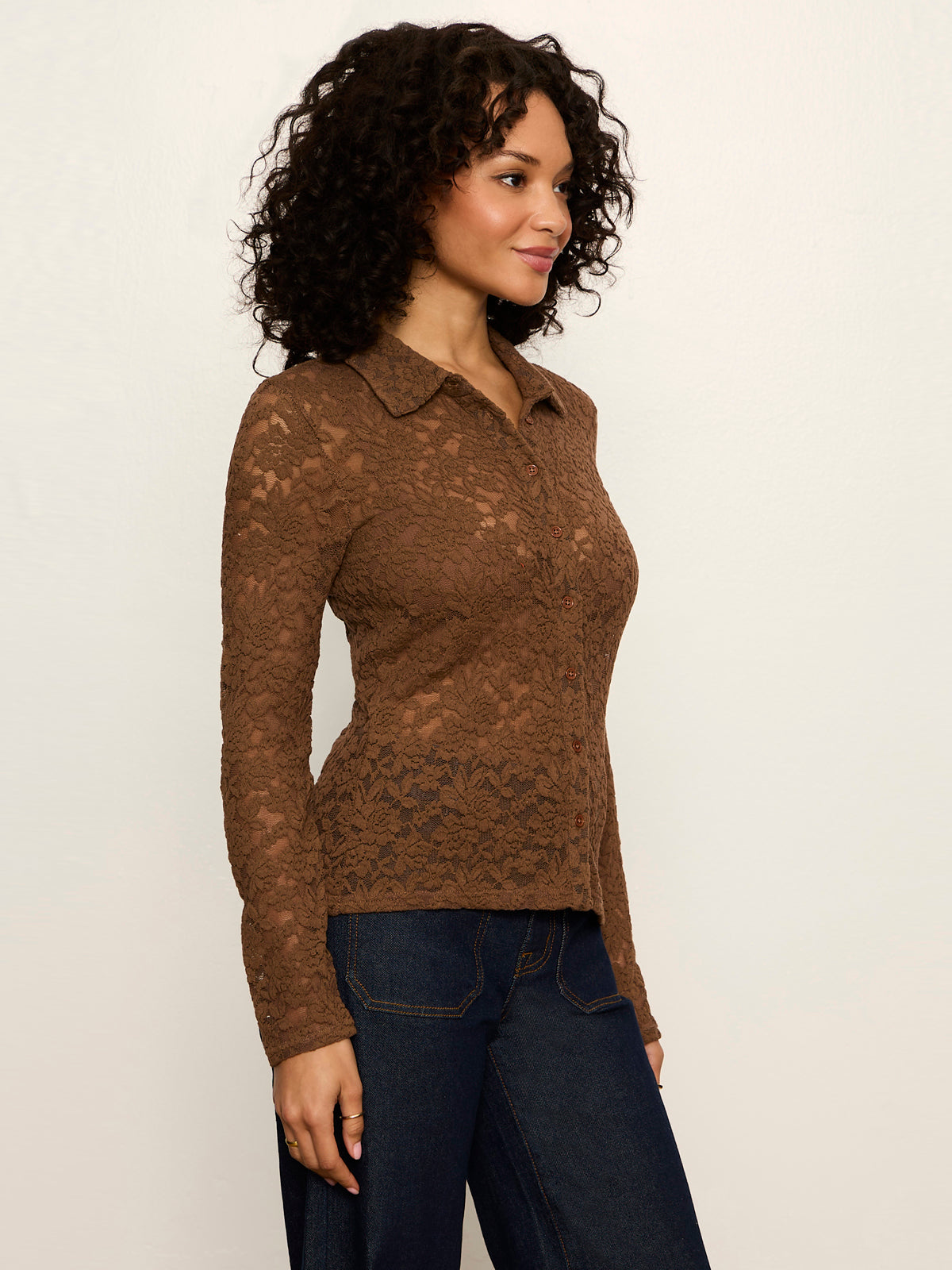 Dreamer Lace Shirt Cocoa Powder | Sanctuary Clothing