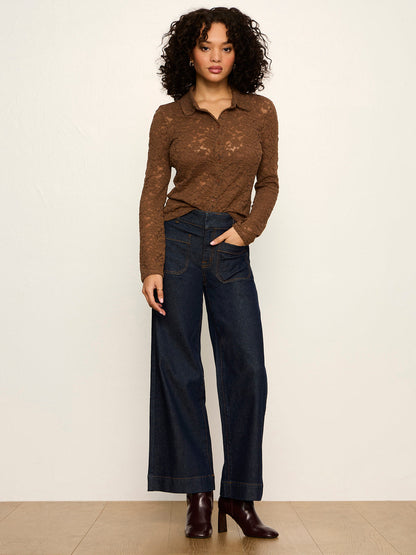 Dreamer Lace Shirt Cocoa Powder | Sanctuary Clothing