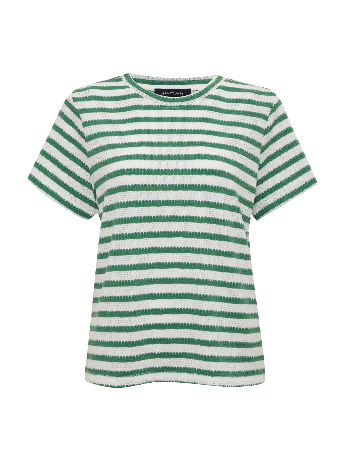 Perfect Texture Tee Chalk/Green Juice Stripe Petite Sizing | Sanctuary Clothing