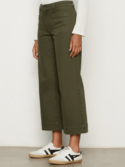 The Marine Jean Crop Covert Green Petite Sizing | Sanctuary Clothing