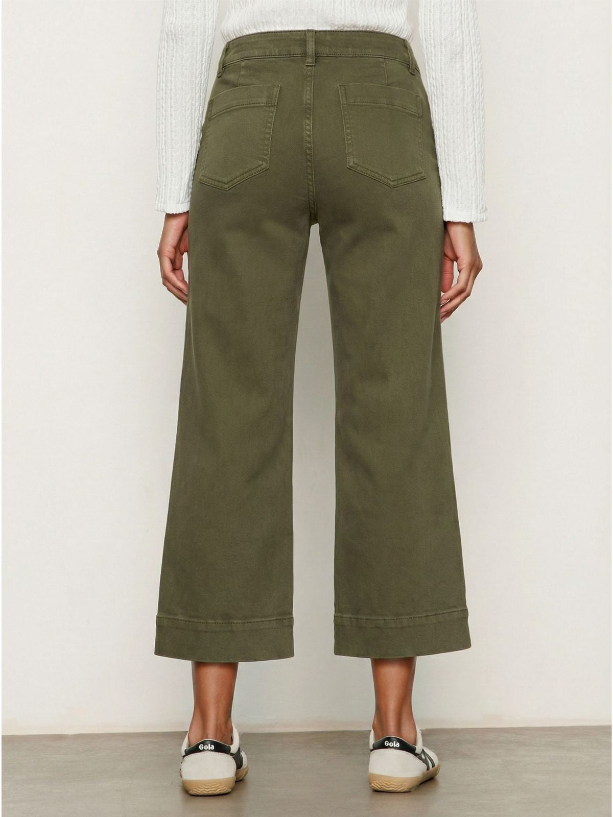 The Marine Jean Crop Covert Green Petite Sizing | Sanctuary Clothing